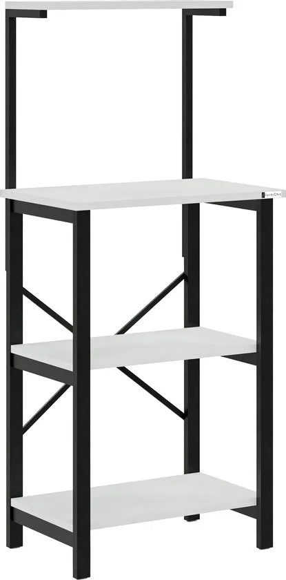 FurniChic - Keukentrolley - Keukenkast - Keukenrek Staand - Industrieel - Wit - 60x40x128cm