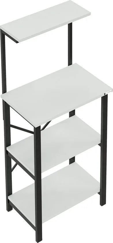 FurniChic - Keukentrolley - Keukenkast - Keukenrek Staand - Industrieel - Wit - 60x40x128cm