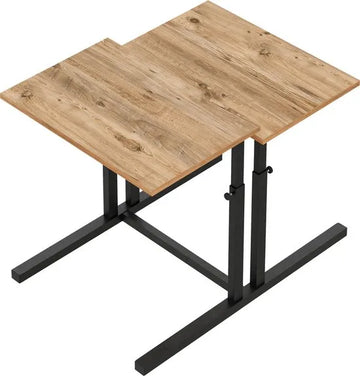 FurniChic, verstelbare moeder- en kind 2-delige tafelset, in hoogte verstelbare tafel, bijzettafel, speeltafel, bureau voor hem en haar, multifunctioneel-Pine , 80 x 60 x 43-73 cm (l x b x h)
