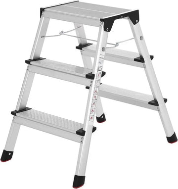 FurnStar Aluminium Ladder - Multifunctionele Ladder - Draagvermogen tot 150 kg - Met 3 Niveaus