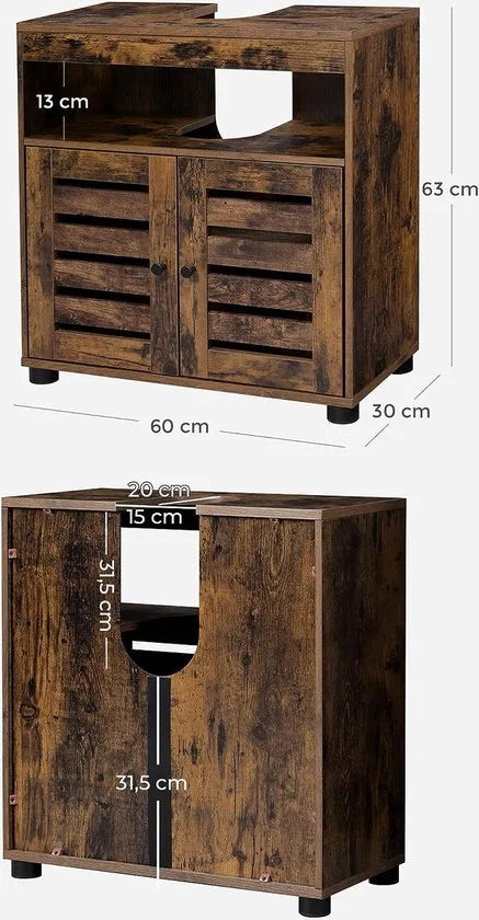 FurnStar - Badplaats - Badkamerkast - 60x30x63cm - Bruin