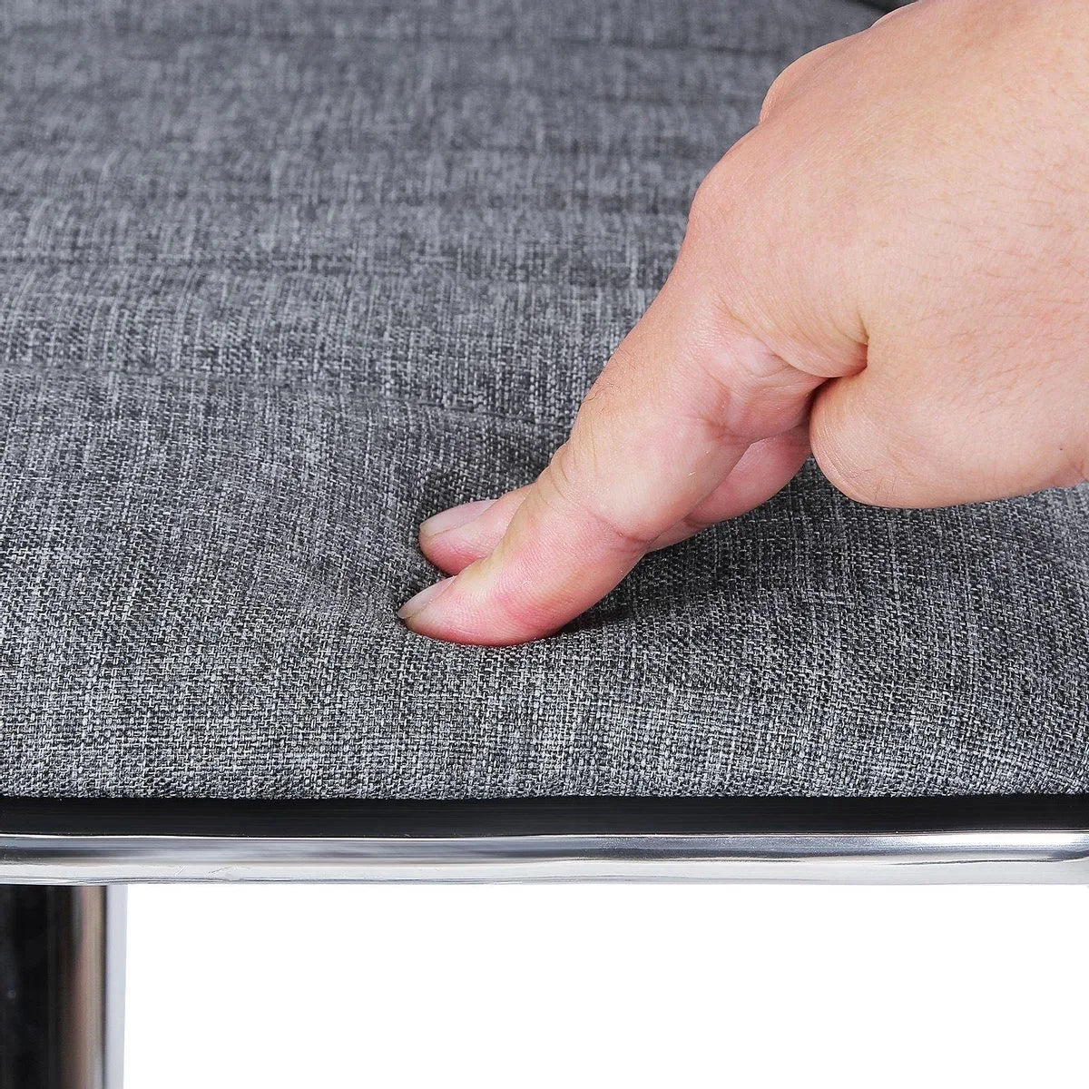FurnStar - Barkrukken set van 2 - Verstelbaar - Barstoel Kruk - Barstoelen met rugleuning - Keukenstoel - Grijs