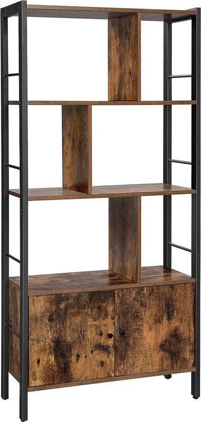 FurnStar - Boekenkast - 154.5x74x30cm - Bruin