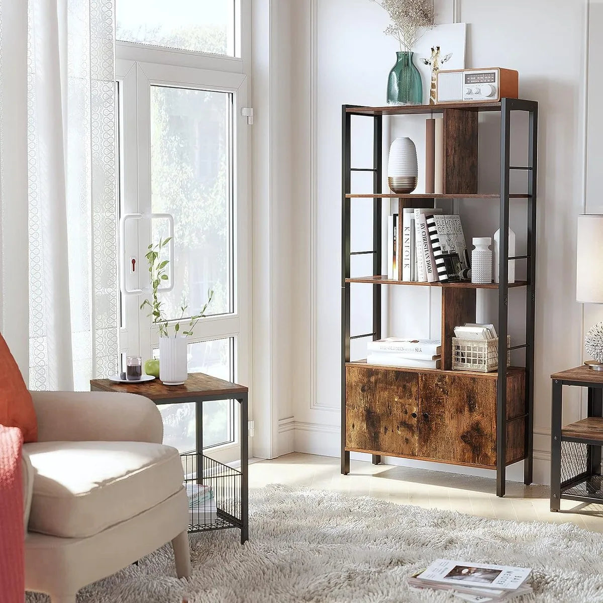 FurnStar - Boekenkast - 154.5x74x30cm - Bruin