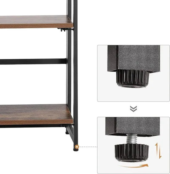 FurnStar - Boekenkast - 4 Planken - 60.5x30.8x125cm - Bruin