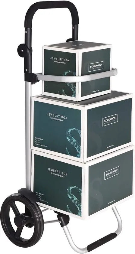 FurnStar - Boodschappentrolley - trolley - winkelwagen met koelvak - groot - 35 liter - inklapbaar - boodschappentas met wielen - afneembare tas - blauw – Grijs