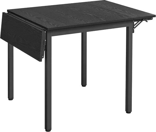 Furnstar Eettafel - Inklapbare Keukentafel voor 2-4 Personen - voor Kleine Ruimtes - Vintage Bruin-Inktzwart – Ebbenhoutzwart-inktzwart