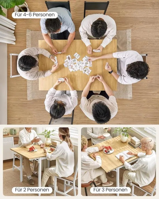 Furnstar Eettafel- Inklapbare Keukentafel voor 2-4 Personen - voor Kleine Ruimtes - Natuurlijk Eiken-Wolkenwit – Natuurlijk eiken-wolkenwit