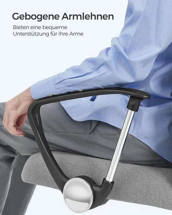 Furnstar Ergonomische Bureaustoel – Draaistoel met Gevoerde Zitting – In Hoogte Verstelbaar & Kantelbaar – Tot 120 kg – Grijs