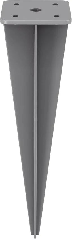Furnstar GSA001 Grondanker voor Staande Palen van Zijluifels – Grijs – 46 cm Hoog Furnstar Grondankerset – Voor Aluminium Zijmarkiezen – Incl. Schroeven en Houder
