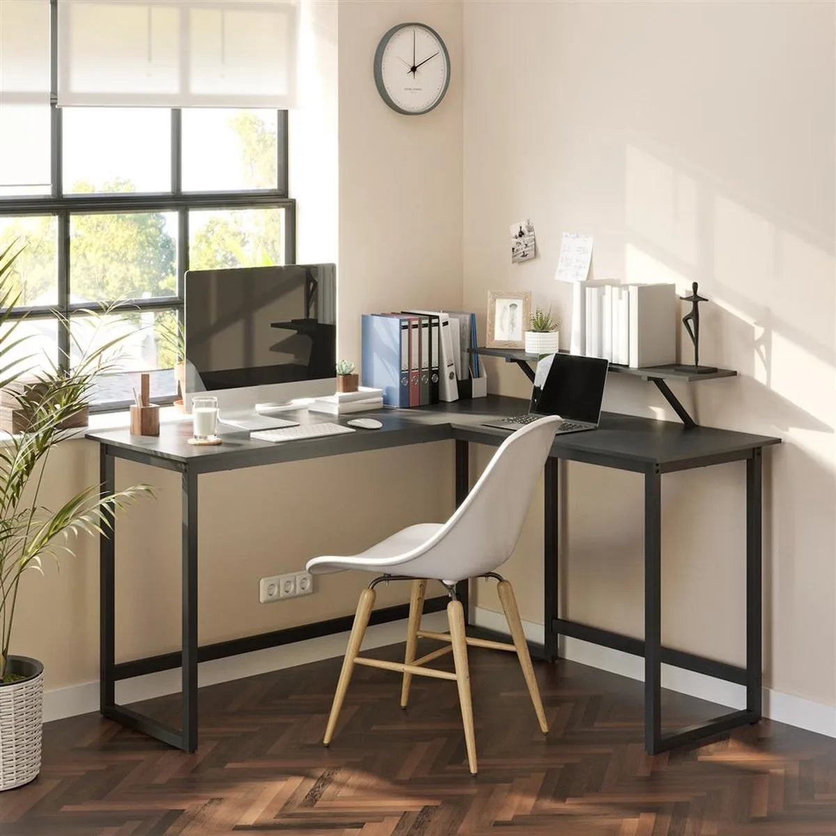 FurnStar hoekbureau - L bureau - 140x130x92.2cm - Zwart