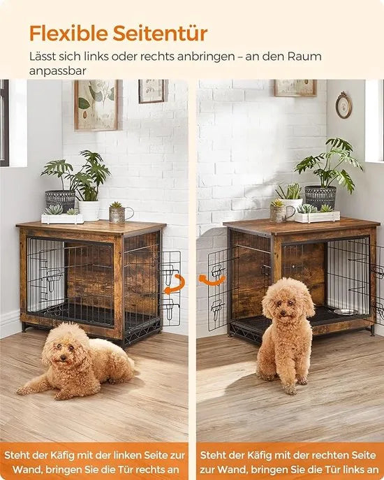 FurnStar - Hondenbench woonkamer - 2 deuren - Kleine hond - Bench Industrieel - S