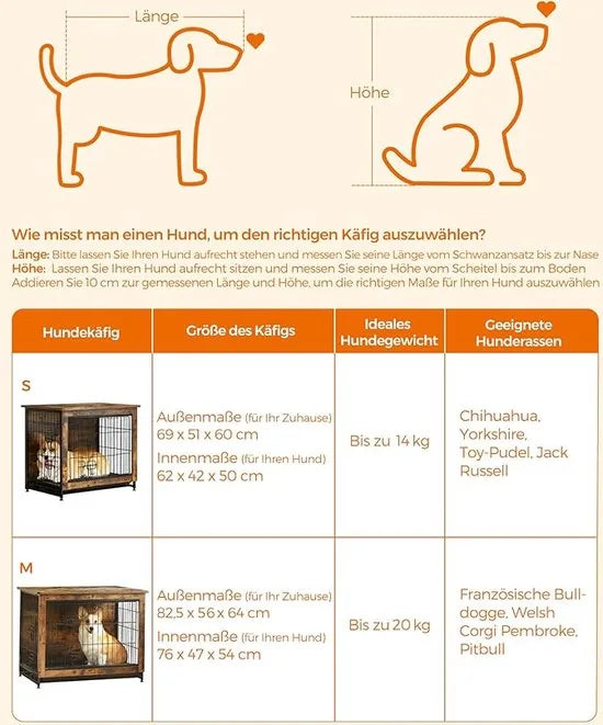 FurnStar - Hondenbench woonkamer - 2 deuren - Kleine & middelgrote hond - Bench Industrieel - M