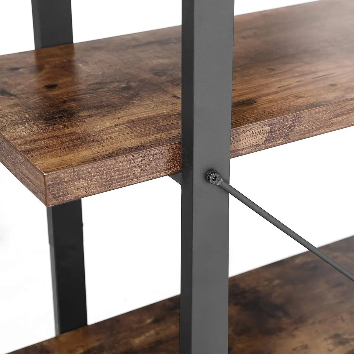 Furnstar - Industriële Boekenkast met Metalen Frame – Kast voor Slaapkamer en Woonkamer – 105 x 33,5 x 177,5 cm - Bruin/Zwart