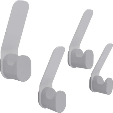 Furnstar - Kapstok haken - Ophanghaken - Handdoekhaakjes - Wandhaakjes - Roestvrij -Set van 4 stuks - Grijs