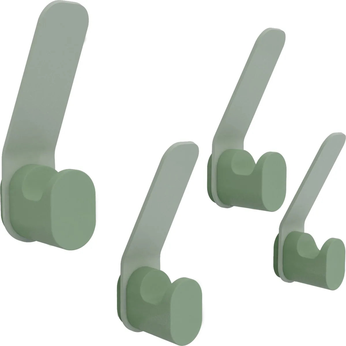 Furnstar - Kapstok haken - Ophanghaken - Handdoekhaakjes - Wandhaakjes - Roestvrij -Set van 4 stuks - Grijs – Groen