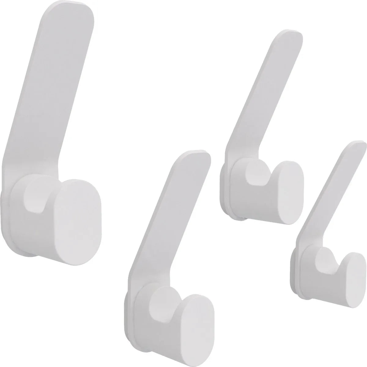 Furnstar - Kapstok haken - Ophanghaken - Handdoekhaakjes - Wandhaakjes - Roestvrij -Set van 4 stuks - Grijs – Wit