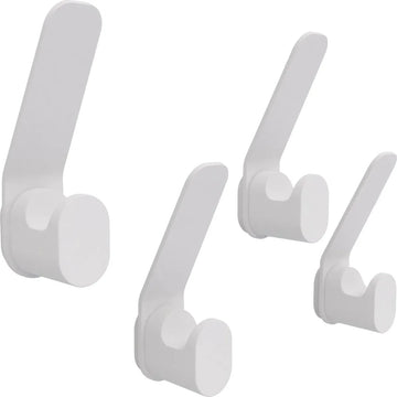 Furnstar - Kapstok haken - Ophanghaken - Handdoekhaakjes - Wandhaakjes - Roestvrij - Set van 4 stuks - Wit