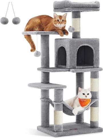 FurnStar - Kattenboom - Krabpaal - Grijs - 55x45x143cm
