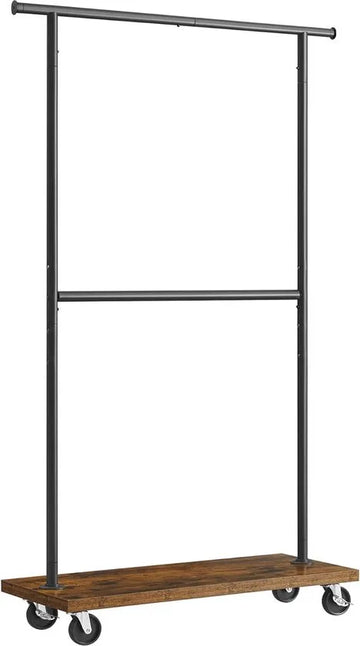FurnStar - Kledinghangers - Kledingrek Metaal - Kledingrek Op Wieltjes - ‎40 x 110 x 200 cm - Kledingrek Black