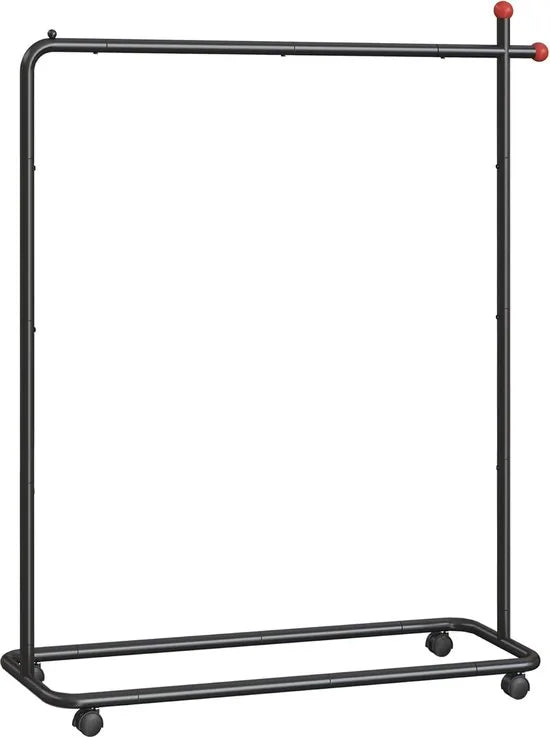 FurnStar Kledingrek op wieltjes - Kapstok - 155 x 103 x 39 cm - Metaal - Zwart