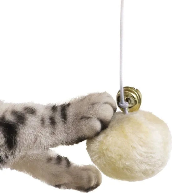 FurnStar - Krabpaal - 138 cm kattentoren voor binnenkatten - pluchen kattenhuis met krabplank - 9 krabpalen - zitstok - grot - ontwerp met meerdere niveaus - beige