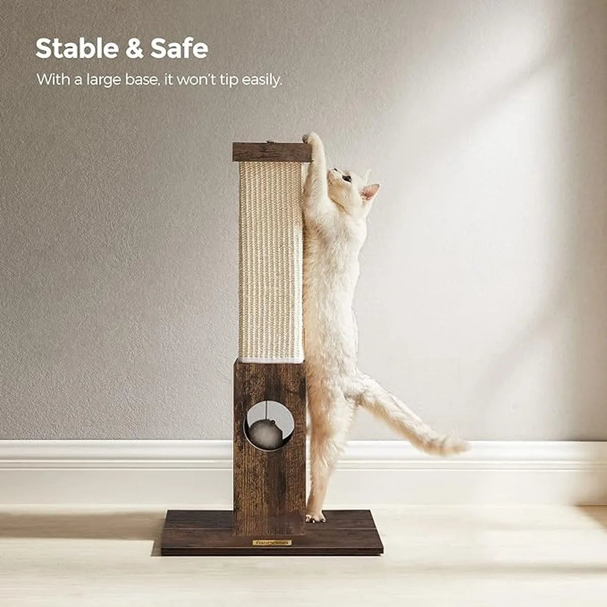 FurnStar - Krabpaal - Katten Krabpaal met Speelbal - Vintage - Beige - 73 cm