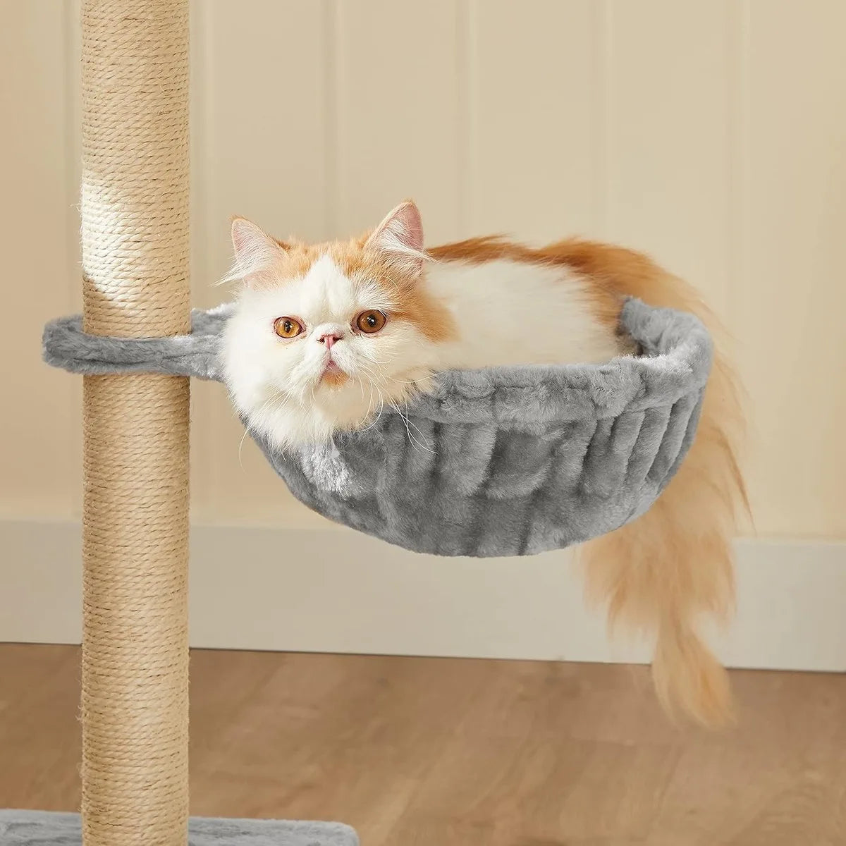 FurnStar - Krabpaal - Klein Kattenappartement 84 cm - Kattentoren - Lichtgrijs