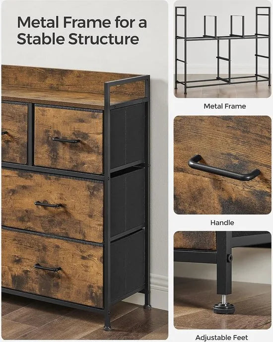 FurnStar - Ladekast - Commode - 98x28.5x85cm - Bruin
