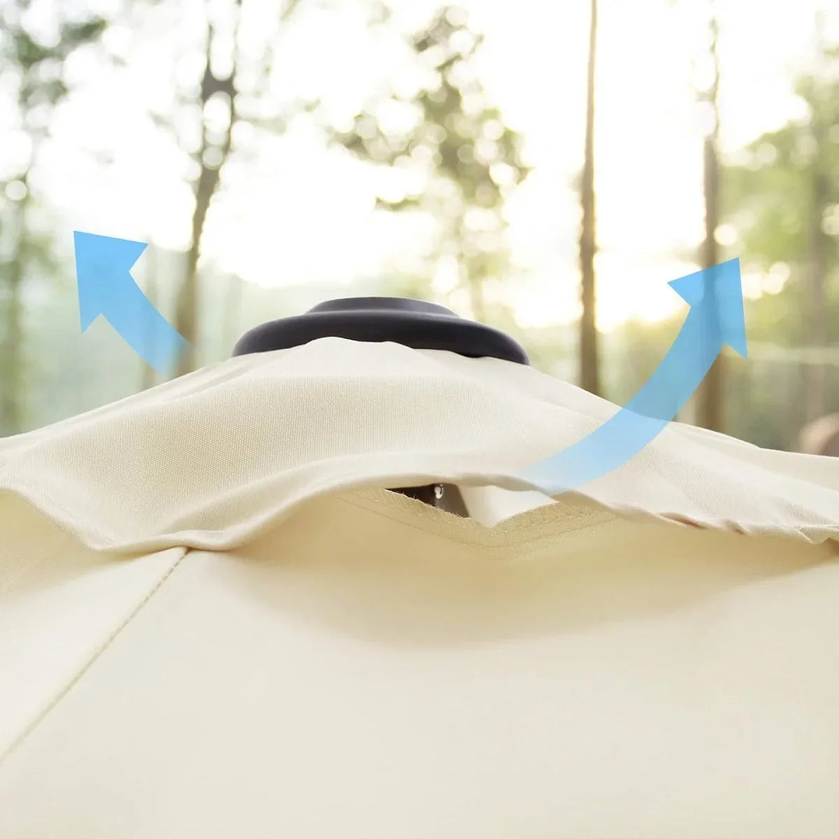 FurnStar - Parasol 210 cm - UPF 50+ - Strandscherm - Aan beide zijden 30° knikbaar - Zonwering - Met zwengel om te openen/sluiten - Voor terras, balkon, zwembad - Grijs – Beige