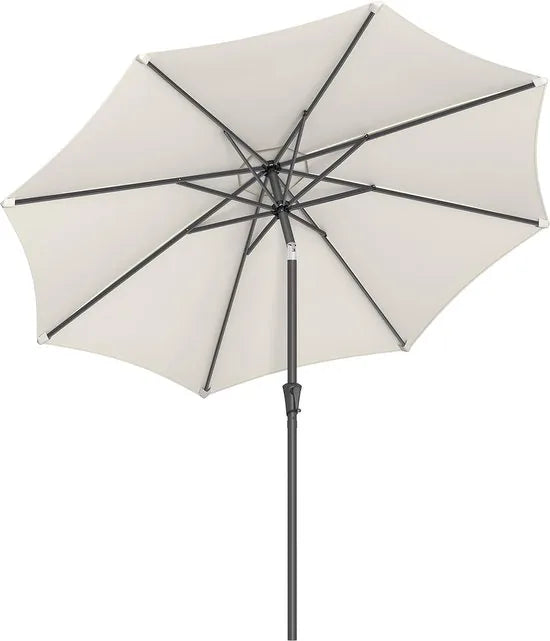 Furnstar - Parasol 340 cm - UPF 50+ zonwering - Strandscherm - Knikbaar aan beide zijden - Met zwengel om te openen/sluiten - Zonder standaard - Voor terras, balkon en zwembad - Beige – Beige Parasol 270 cm Beige
