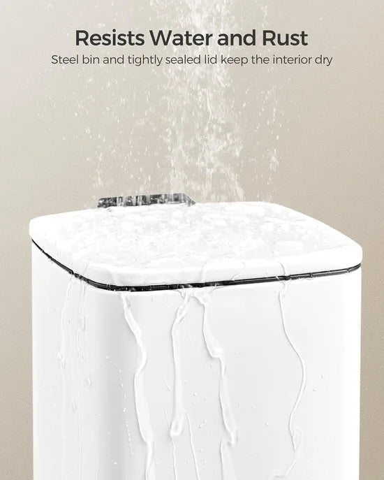 FurnStar - Pedaalemmer - Badkameremmer - Kleine afvalbak van 6 liter - Toiletemmer met pedaal voor kleine ruimtes - Soft-close deksel - Staal - Groen – Wit Kleine afvalbak van 6 liter wit