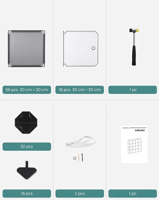 FurnStar - Reksysteem - schoenenrek - set van 16 kubussen - kledingkast van kunststof - met deuren - steekrek - opslag van kleding - schoenen en boeken - eenvoudige montage - crème-wit – Grijs