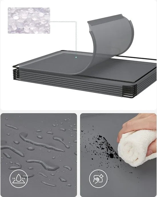 FurnStar - Reksysteem - schoenenrek - set van 16 kubussen - kledingkast van kunststof - met deuren - steekrek - opslag van kleding - schoenen en boeken - eenvoudige montage - crème-wit – Grijs