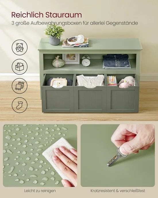 Furnstar - Schoenenrek – Ruimtebesparend, Stabiel en Verstelbaar – met wielen - Ideaal voor Woonkamer, Hal & Slaapkamer - Schoenenrek hout – 30 x 102 x 60 cm – Zandbeige – Groen