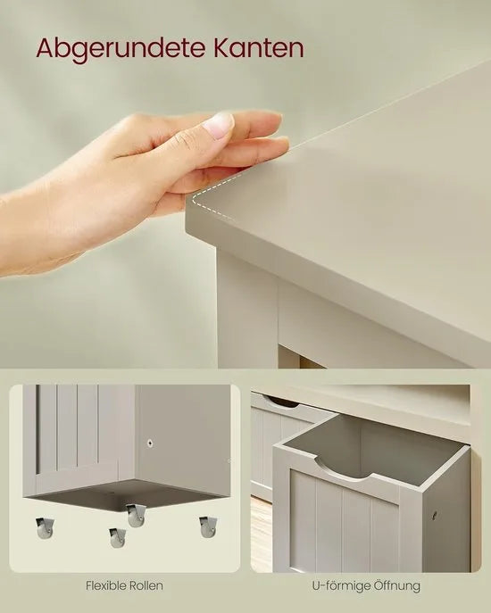 Furnstar - Schoenenrek – Ruimtebesparend, Stabiel en Verstelbaar – met wielen - Ideaal voor Woonkamer, Hal & Slaapkamer - Schoenenrek hout – 30 x 102 x 60 cm – Zandbeige – Zandbeige