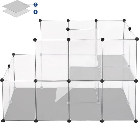 FurnStar - Speelren voor cavia's - Modulair - Kunststof - Transparant