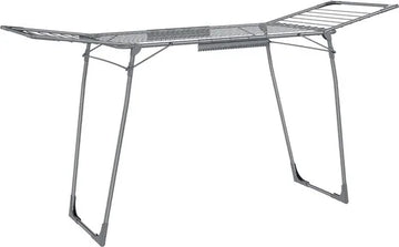 FurnStar Staand Droogrek - Wasrek Met Vleugels, Met Sokkenhouder - Droogrek Voor Wasgoed - Grijs - 56,5 x 173 x 96,5 cm