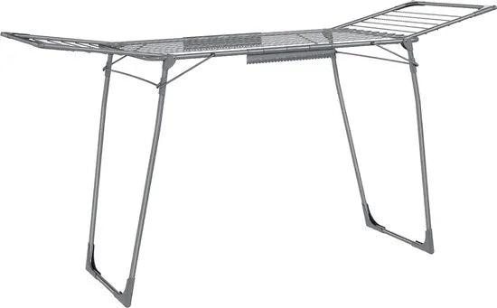 FurnStar Staand Droogrek - Wasrek Met Vleugels, Met Sokkenhouder - Droogrek Voor Wasgoed - Grijs - 56,5 x 173 x 96,5 cm