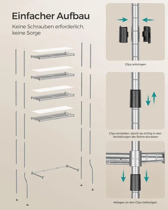 FurnStar – Toiletrek – Badkamerrek met 4 verdiepingen – Wasmachinerek – Verstelbare planken – Met haken en toiletpapierhouder – Ruimtebesparend – 30 x 63 x 176 cm – Zwart – – Duifgrijs