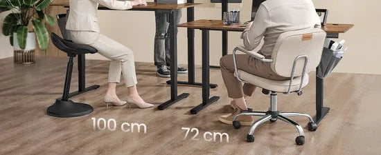 FurnStar Verstelbaar Bureau – Elektrisch In Hoogte Verstelbaar – Bureau Tafel met Geheugenfunctie voor 4 Hoogtes – Voor Thuiskantoor of Werkkamer – 60 x 110 x (72-120) cm – Inktzwart – Wolkenwit