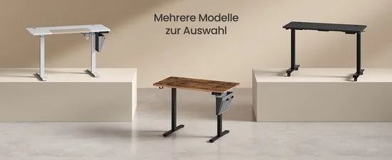 FurnStar Verstelbaar Bureau – Elektrisch In Hoogte Verstelbaar – Bureau Tafel met Geheugenfunctie voor 4 Hoogtes – Voor Thuiskantoor of Werkkamer – 60 x 110 x (72-120) cm – Inktzwart – Wolkenwit