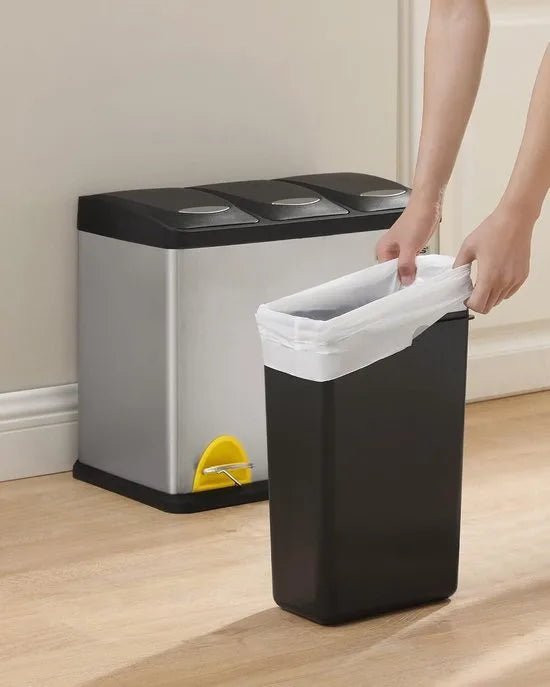 Furnstar Vuilniszakken 8 Liter – Met Trekkoord – Voor Afvalscheiding – Geschikt voor 5–8 L Vuilnisemmer – 90 Stuks (2 Rollen) – Wit