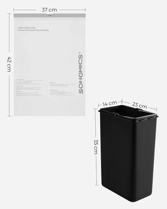 Furnstar Vuilniszakken 8 Liter – Met Trekkoord – Voor Afvalscheiding – Geschikt voor 5–8 L Vuilnisemmer – 90 Stuks (2 Rollen) – Wit