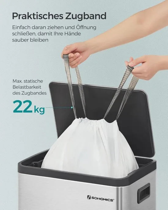 Furnstar Vuilniszakken met Trekkoord – Extra Sterk – Voor 25 Liter Vuilnisemmer – Precies Passend – 120 Stuks (3 Rollen) – Wit – Voor 50 Liter Vuilnisemmer
