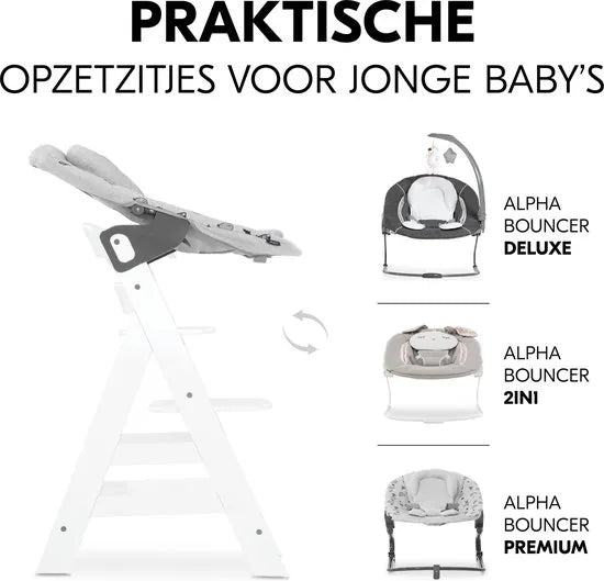 Hauck Alpha+ White Kinderstoel - Wit FSC® gecertificeerd beukenhout