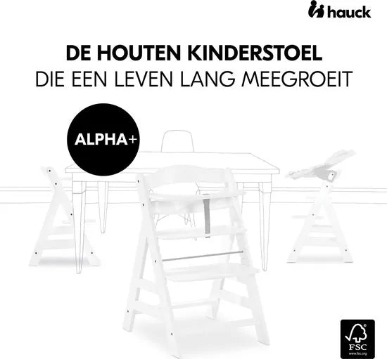 Hauck Alpha+ White Kinderstoel - Wit FSC® gecertificeerd beukenhout