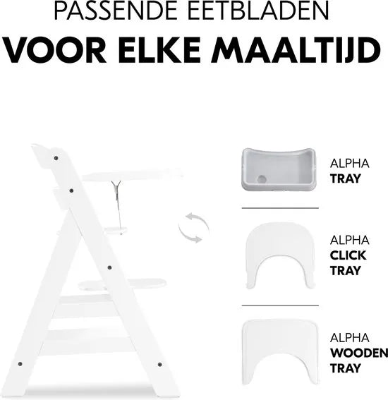 Hauck Alpha+ White Kinderstoel - Wit FSC® gecertificeerd beukenhout