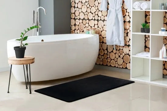 Heaven badmatten - superzacht - fluffy - 50x90 - Mint – Zwart 50 x 90