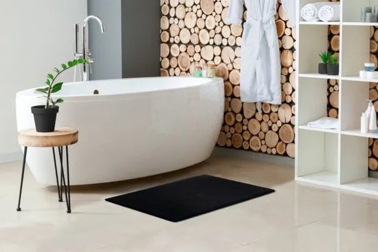 Heaven badmatten - superzacht - fluffy - 50x90 - Mint – Zwart 50 x 90